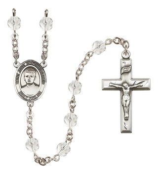 Silver Plated 6mm Fire Polished Saint Jose Sanchez del Rio Rosary in Crystal