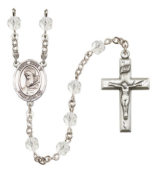 Silver Plated 6mm Fire Polished Pope Pius V Rosary in Crystal