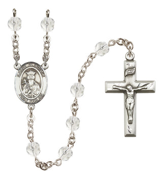 Silver Plated 6mm Fire Polished Saint Vladimir Rosary in Crystal