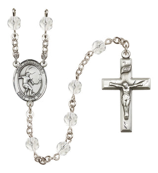 Silver-Plated 6mm Saint Christopher/Soccer Rosary
