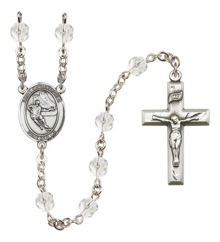 Silver-Plated 6mm Saint Christopher/Hockey Rosary