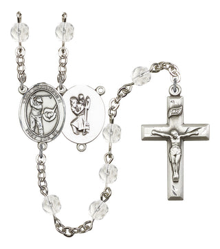 Saint Christopher and Golf Rosary with Crystal Beads