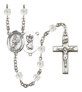 Saint Christopher and Softball Rosary with Crystal Beads