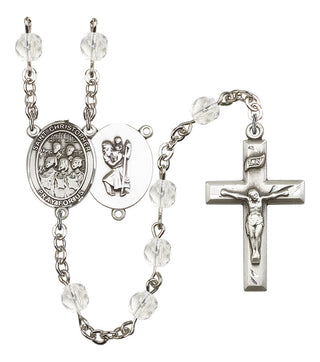 Saint Christopher and Choir Rosary with Crystal Beads