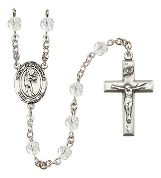 Silver-Plated 6mm Saint Christopher/Basketball-Women Rosary