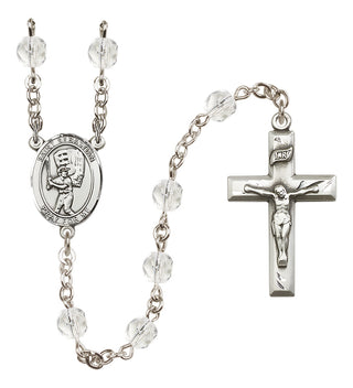 Silver-Plated 6mm Saint Sebastian / Baseball Rosary