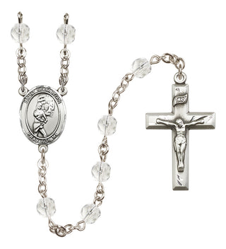Silver-Plated 6mm Saint Sebastian/Softball Rosary