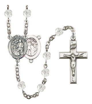 Saint Sebastian and Karate Rosary with Crystal Beads