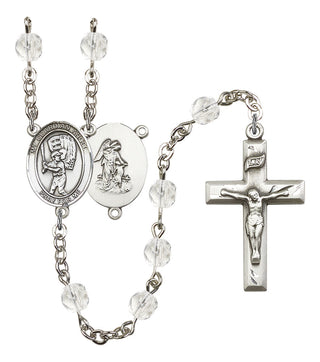 Guardian Angel and Baseball Rosary with Crystal Beads