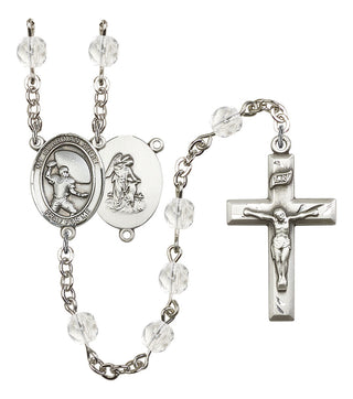 Guardian Angel and Football Rosary with Crystal Beads