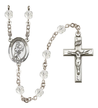 Silver-Plated 6mm Guardian Angel/Softball Rosary