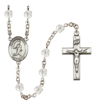 Silver-Plated 6mm Guardian Angel/Track&Field-Men Rosary