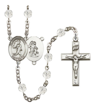 Guardian Angel and Men's Track & Field Rosary with Crystal Beads