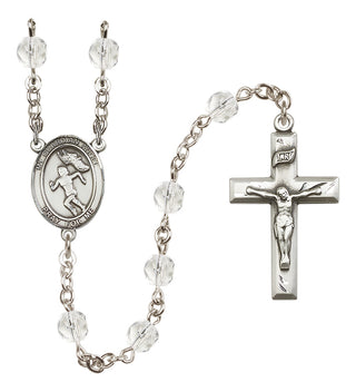 Silver-Plated 6mm Guardian Angel/Track&Field-Women Rosary