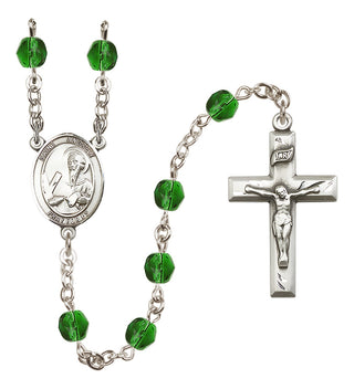 Silver-Plated 6mm Saint Andrew the Apostle  Engraved Catholic Rosaries