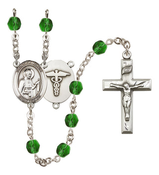 Silver-Plated 6mm Saint Camillus of Lellis / Nurse Rosary