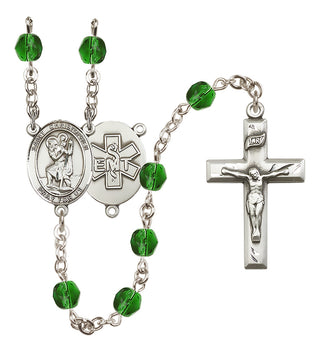 Silver-Plated 6mm Saint Christopher / EMT Rosary