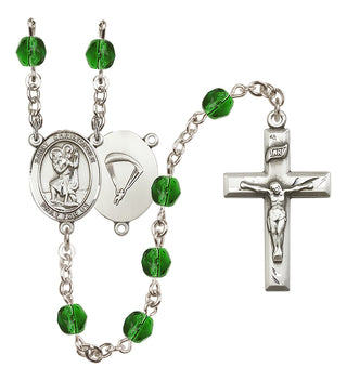 Silver-Plated 6mm Saint Christopher / Paratrooper Rosary