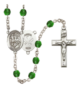 Silver-Plated 6mm Saint George / Nat'l Guard Rosary