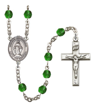Virgen Milagrosa Rosary with Emerald Beads