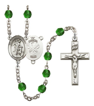 Guardian Angel and Nat'l Guard Rosary with Emerald Beads
