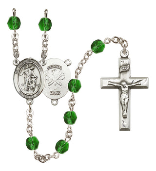 Silver-Plated 6mm Guardian Angel / Nat'l Guard Rosary