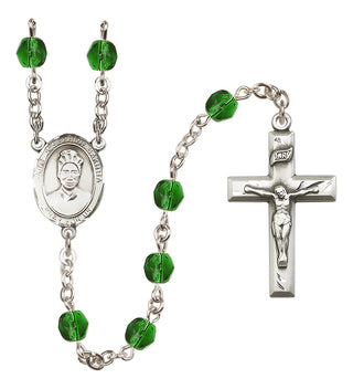 Silver-Plated 6mm Saint Josephine Bakhita  Engraved Catholic Rosaries