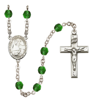 Silver-Plated 6mm Saint Jeanne Chezard de Matel  Engraved Catholic Rosaries
