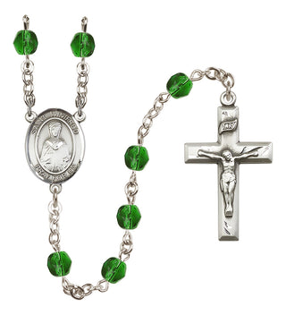 Silver-Plated 6mm Saint Winifred of Wales  Engraved Catholic Rosaries