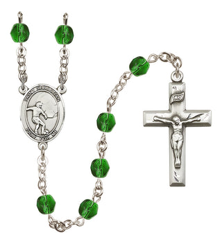 Silver-Plated 6mm Saint Sebastian / Soccer Rosary