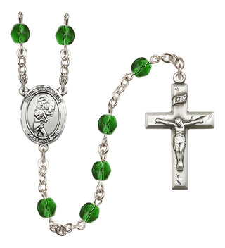 Silver-Plated 6mm Saint Sebastian/Softball Rosary