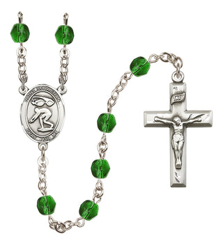 Silver-Plated 6mm Saint Sebastian/Swimming Rosary