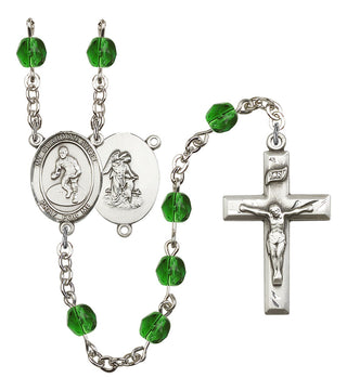 Guardian Angel and Wrestling Rosary with Emerald Beads