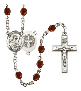 Saint Benedict Rosary with Garnet Beads