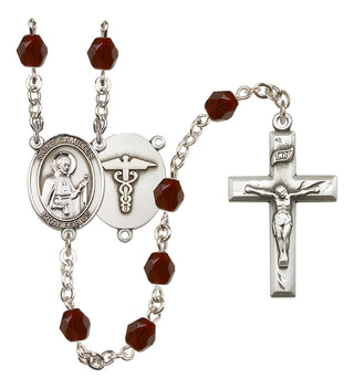 Silver-Plated 6mm Saint Camillus of Lellis / Nurse Rosary