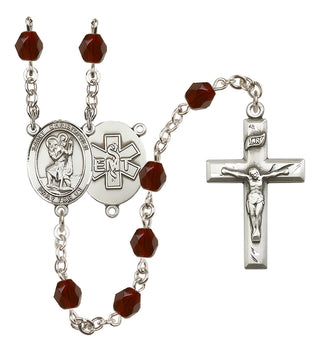 Silver-Plated 6mm Saint Christopher / EMT Rosary