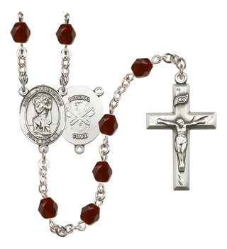 Silver-Plated 6mm Saint Christopher / Nat'l Guard Rosary