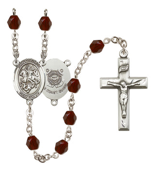 Silver-Plated 6mm Saint George / Coast Guard Rosary