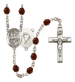 Silver-Plated 6mm Saint George / Paratrooper Rosary