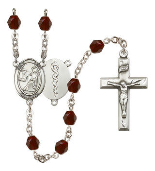 Silver-Plated 6mm Saint Luke the Apostle / Doctor Rosary