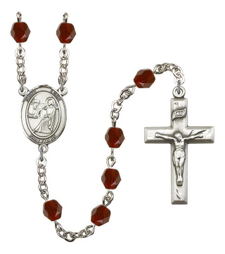Saint Luke the Apostle Rosary with Garnet Beads