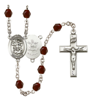 Silver-Plated 6mm Saint Michael / Army Rosary