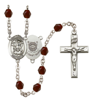 Silver-Plated 6mm Saint Michael / Coast Guard Rosary