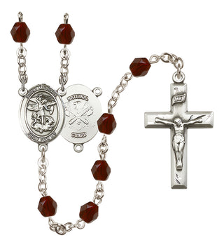 Silver-Plated 6mm Saint Michael / Nat'l Guard Rosary