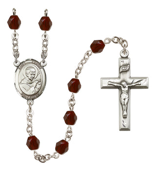 Silver-Plated 6mm Saint Robert Bellarmine  Engraved Catholic Rosaries