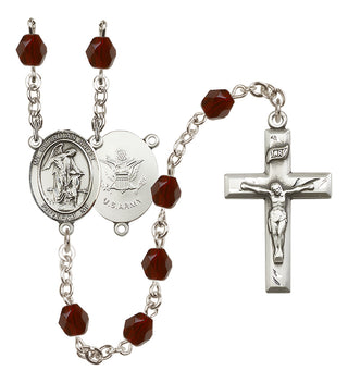 Silver-Plated 6mm Guardian Angel / Army Rosary