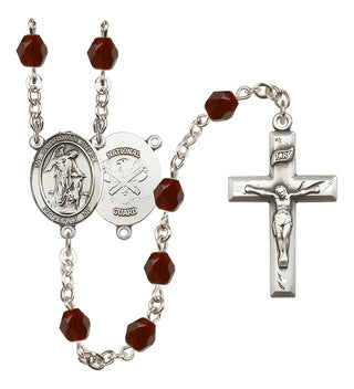 Silver-Plated 6mm Guardian Angel / Nat'l Guard Rosary