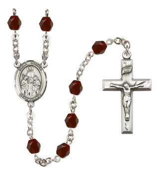 Silver-Plated 6mm Saint Sophia  Engraved Catholic Rosaries