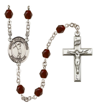 Silver-Plated 6mm Saint Christopher/Golf Rosary