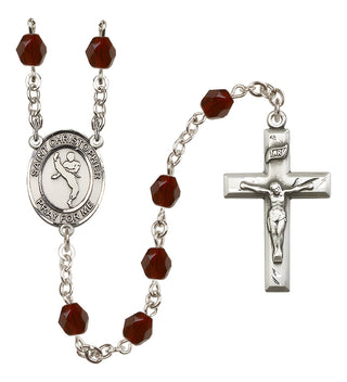 Silver-Plated 6mm Saint Christopher/Martial Arts Rosary
